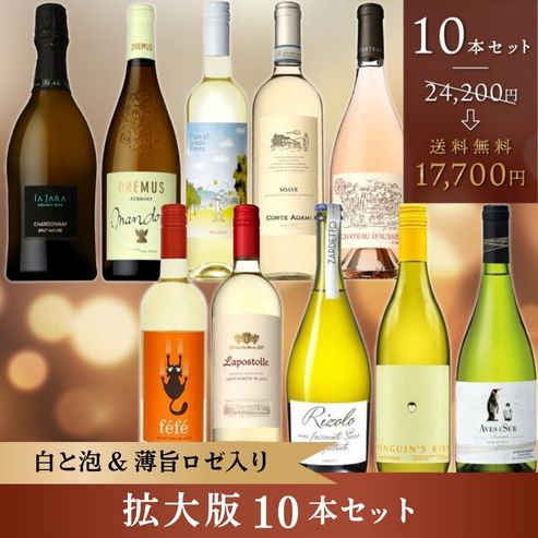 ディライト♪白と泡＆薄旨ロゼ入り10本セット vol.15 ※倉庫出荷のため、店舗商品と同時注文不可