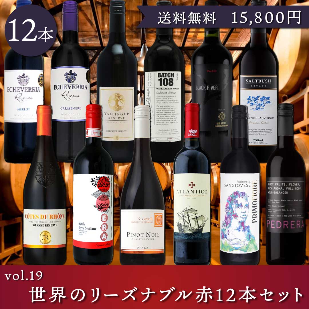 ＼飲んで応援！／世界のリーズナブル赤12本セットvol.19【送料無料】※倉庫出荷のため、店舗商品と同時注文不可